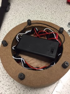 Assembled electrics in coaster.